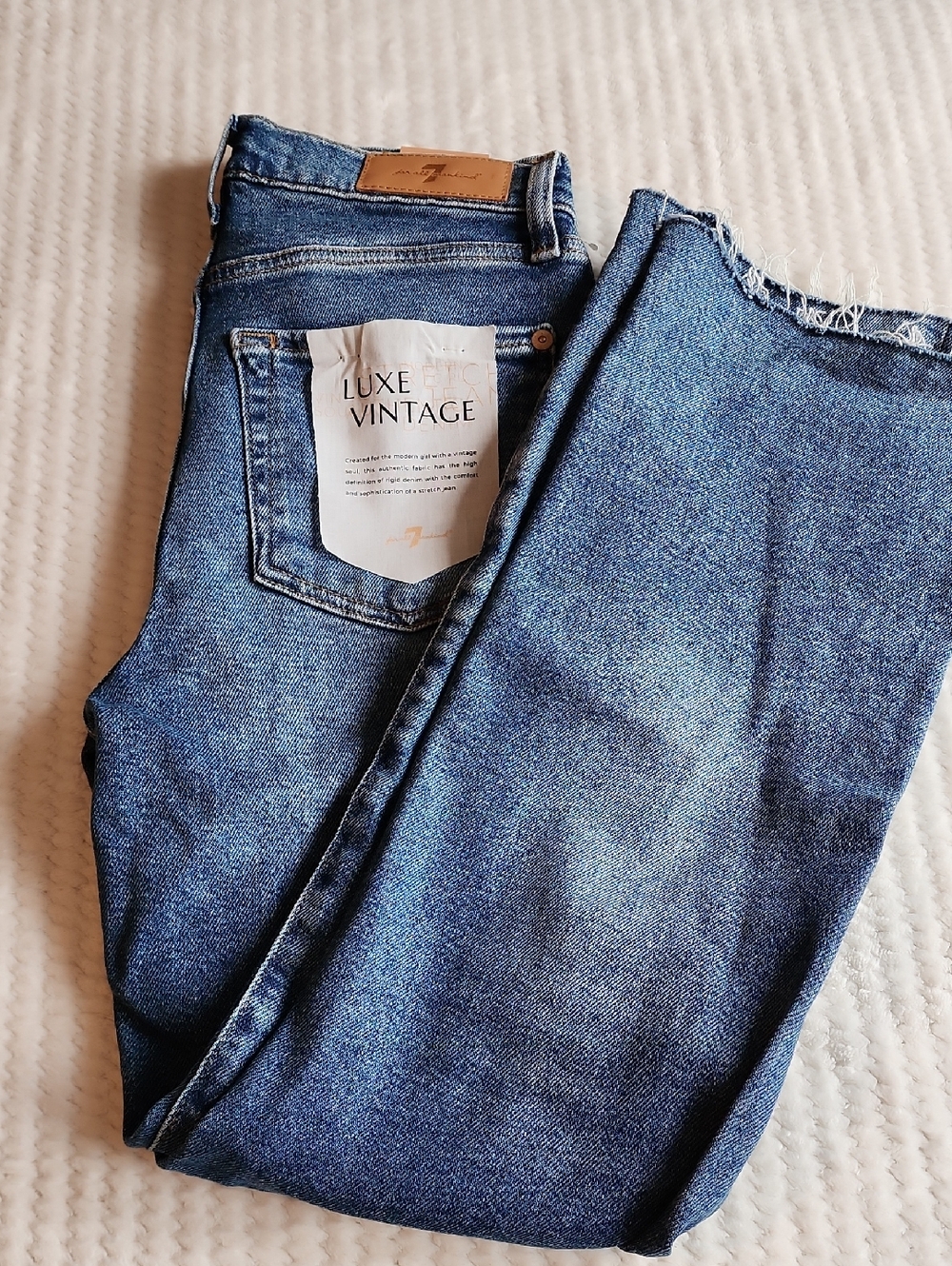 7 For All Mankind Lux Vintage High Waist Slim Kick Classic Blue Women's Jeans